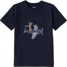 Colermi Çocuk Tişörtü – Uçak Yolculuğu Zürafa ve Su Aygırı Baskılı