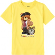 Colermi Pamuk Kumaş Çocuk Tişörtü – Time Bear Ayıcık Baskılı Çocuk T-Shirt
