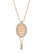 Aya Diamond Gümüş Rose Tenis Raketi Bayan Kolye