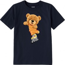 Colermi Pamuk Kumaş Çocuk Tişörtü – Skate Bear Ayıcık Baskılı Çocuk T-Shirt
