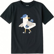 Colermi Pamuk Kumaş Çocuk Tişörtü – Skateboard Martı Baskılı Çocuk T-Shirt