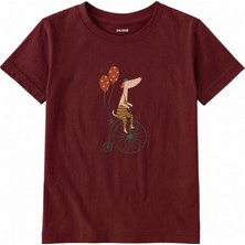 Colermi Pamuk Kumaş Çocuk Tişörtü – Balonlu Bisiklet Köpek Tasarımı Çocuk T-Shirt