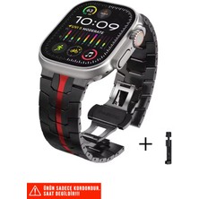 Nezih Case Apple Watch 2/3/4/5/6/7/8/9/se/ultra 42/44/45/49MM ve Seri 10/11 46MM Baklalı Paslanmaz Çelik Kordon