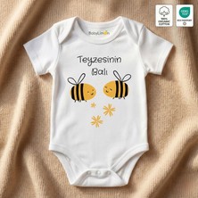 Teyzesinin Balı Baskılı %100 Organik Pamuk Bebek Body - Oeko-Tex Sertifikalı