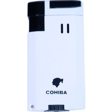 Cohiba Delicilli Üç Torch Jet Alevli Çakmak Beyaz Renk CCM0701