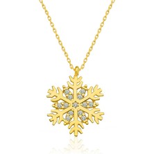 Aya Diamond ​gümüş Gold Kar Tanesi Bayan Kolye