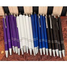 MYK Hediye ve Sanat Atölyesi 20 Adet Tükenmez Kalem Seti  5 Renk Karışık (Beyaz, Mavi, Siyah, Mor) Okul Ofis Kırtasiye Yazı Kalemi Toplu Kalem Seti