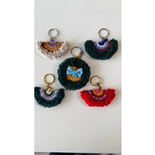 5 Adet El Örgüsü Yelpaze Anahtarlık Seti