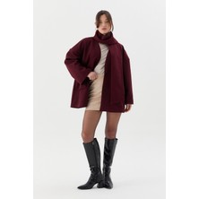 Shopping Shop Atkılı Kaşe Kaban Bordo