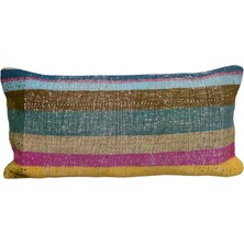 Kilim Antik El Dokuma Dekoratif Lumbar Kilim Kırlent Yastık Kılıfı 1082 - Yeni - Çok Renkli