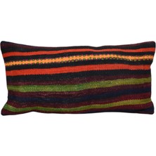 Kilim Antik El Dokuma Dekoratif Lumbar Kilim Kırlent Yastık Kılıfı 1088 - Yeni - Çok Renkli