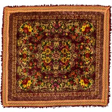 Kilim Antik Çiçek Bahçesi Masa Yatak Örtüsü Kare Duvar Halısı 0814 - Yeni - Çok Renkli