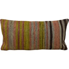 Kilim Antik El Dokuma Dekoratif Lumbar Kilim Kırlent Yastık Kılıfı 1055 - Yeni - Çok Renkli