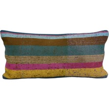 Kilim Antik El Dokuma Dekoratif Lumbar Kilim Kırlent Yastık Kılıfı 1070 - Yeni - Çok Renkli