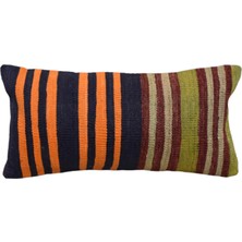 Kilim Antik El Dokuma Dekoratif Lumbar Kilim Kırlent Yastık Kılıfı 1089 - Yeni - Çok Renkli