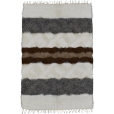 Kilim Antik El Dokuma Şeritli Tiftik Yün Siirt Battaniyesi Kilim 0717 - Yeni - Çok Renkli