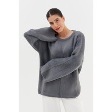 Shopping Shop Yumuşak Dokulu Oversize Kazak Antrasıt