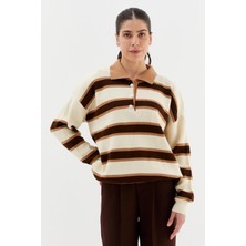 Shopping Shop Polo Yaka Triko Kazak Ekru