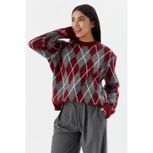 Shopping Shop Baklava Desenli Kazak Antrasıt