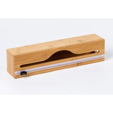 Soyluhan Store Home Bambu Asılabilir Streç Film ve Alüminyum Folyo Kesme Aleti, Kesici Streçlik ve Folyoluk, Mutfakta Pratik Kullanım İçin Tasarlanmış, Dayanıklı ve Şık Mutfak Aksesuarı (Tek Gözlü)
