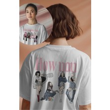 Fuddy Moda Unisex Blackpink How You Like That Sırt Baskılı Tişört, Oversize Kpop Temalı Bisiklet Yaka T-Shirt