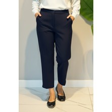 Lale Butik Kadın Bilek Boy Kumaş Pantolon 01 Lacivert