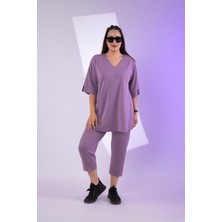 Roxxlen Büyük Beden V Yaka 2'li Takım Haki