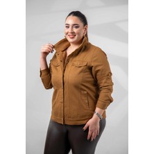 Roxxlen Büyük Beden Çıtçıt Gabardin Ceket
