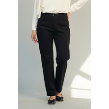 Lale Butik Kadın Düz Kesim Kot Pantolon 02 Siyah