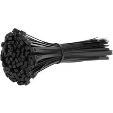 Tuncel Store 100'LÜ Plastik Kelepçe, Kablo Bağı, (3,6 mm Kalınlık, Siyah, 300 mm Uzunluk), Siyah,