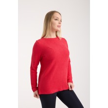 G-FOX Kadın Kabartmalı Dokulu Uzun Kollu Triko Bluz – Rahat Kalıp, Esnek ve Yumuşak Dokulu Mevsimlik 3016