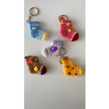 5 Adet El Örgüsü Çorap Anahtarlık Seti