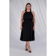 Roxxlen Kadın Büyük Beden Omuzu Açık Uzun Elbise 333453