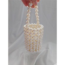 Ravinity Gold Boncuk Detaylı Inci Silindir Çanta