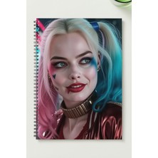 Black-One Harley Quinn A5 Metal Spiralli Çizgisiz Sert Kapak Harley Quinn Defter