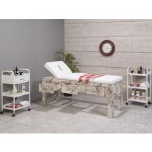 Baymedikal Foça Sırt Hareketli Ahşap Bakım ve Masaj Masası Efes 180 Kg 3 Çekmeceli Melamin Gövdeli 3534