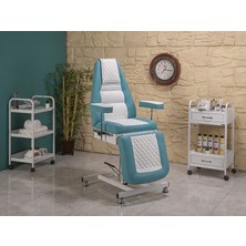 Baymedikal Royal-3 Sırt ve Ayak Kısmı Hareketli Koltuk Turkuaz - Beyaz Ekstra Yükseklik ve Dayanıklı 2432