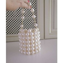 Ravinity Mini Silindir Inci Çanta Gold Boncuk Detaylı