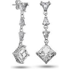 Stillove Gümüş Ice Cut Zirkon Taşlı Işıltılı Kadın Küpe