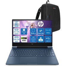 Hp Victus 15W-FA2038NT Intel Core I7 13620H 4.9ghz 64GB Ddr5 256GB SSD Windows 11 Home RTX5060 8gb Gddr7 15.6" FULLHD(1920 x 1080) 144Hz IPS 300NIT Taşınabilir Bilgisayar WC39D5EAH36 + Zetta Çanta