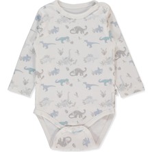 Bebetto Interlok Baskılı Uzun Kollu Body Yaş (Me And Dudes) Ekru