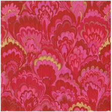 Caspari Marbled Ceramica Red & Fuchsia Luncheon Napkins