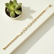 Nova Grup Zirkon Taşlı Ataç Model 14 Ayar Altın Bileklik