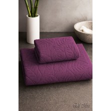 Elif Mira Banyo & Yüz Havlusu Seti Dokulu %100 Pamuk 90X150 + 50X90 cm – Foliva