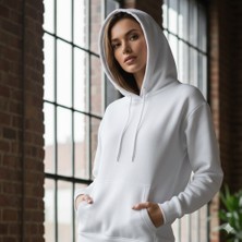 Etoile Studio Kadın Organik Pamuklu Içi Polarlı Yumuşacık Relaxed Kanguru Cepli Kapüşonlu Sweatshirt