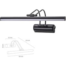 9W 50CM Siyah Flüt Aplik Gün Işığı