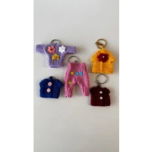 5 Adet El Örgüsü Renkli Elbise Anahtarlık Seti