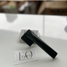 Eveo Kare Rozetli Lüks Siyah Banu Oda Kapı Kolu (1 Kapıya Göre Takım )