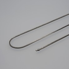 Silvalli 3n Kare Traşlı Tilki Kuyruğu Gümüş Zincir