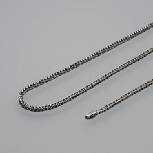 Silvalli 3n Kare Traşsız Tilki Kuyruğu Gümüş Zincir